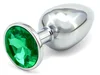 Anální kolík s tmavě zeleným šperkem průměr 3cm