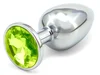 Anální kolík se světle zeleným šperkem průměr 3cm