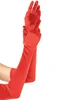 Červené dlouhé saténové rukavice Leg Avenue