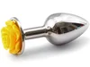 Kovový anální kolík se žlutou kytičkou