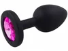 Malý anální kolík ze silikonu s tmavě růžovým šperkem