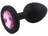 Malý anální kolík ze silikonu se světle růžovým šperkem