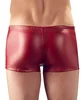 Matně lesklé červené boxerky se dvěma zipy v rozkroku