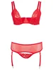 Set červeného erotického prádla s podvazky Cottelli Collection