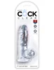 Transparentní realistické dildo s varlaty a přísavkou King Cock Clear 5