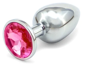 Anální kolíček se světle růžovým krystalem 3cm