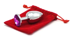 Anální kolík s tmavě fialovým šperkem průměr 3cm