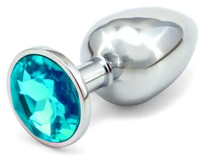 Anální kolík se světle modrým krystalem
