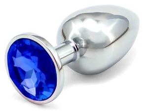 Anální kovový kolík s tmavě modrým krystalem