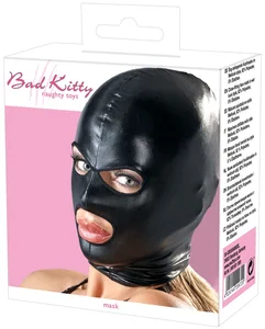 BDSM maska na hlavu s otvory pro oči i ústa Bad Kitty