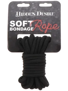 Černé bavlněné lano na bondage Hidden Desire 5m