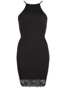 Černé jemně průsvitné šaty s krajkou Cottelli Collection