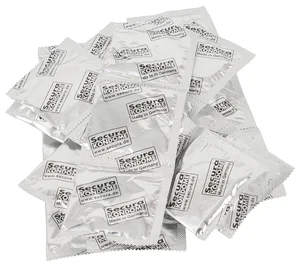 Černé kondomy s výstupky v plechovce Secura The Black Box 50 ks