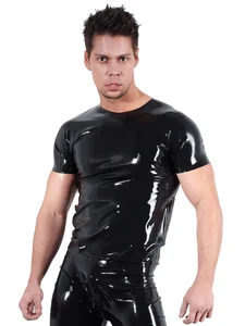 Černé latexové tričko LATE X