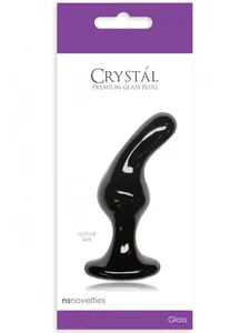 Černý anální skleněný kolík Crystal
