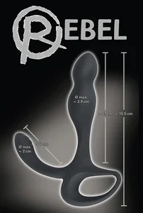 Černý stimulátor prostaty a hráze Rebel