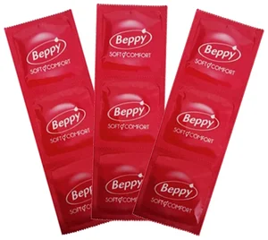 Červené kondomy Beppy (jahoda) 72 ks