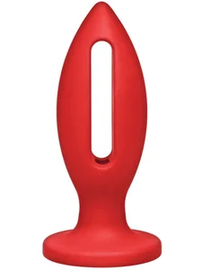 Červený anální kolík s otvorem LUBE LUGE 4