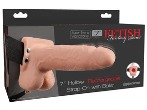Dutý vibrační připínací penis s varlaty 7