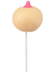 Jahodové lízátko Boobie Pops ve tvaru ňadra