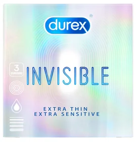 Kondomy Durex Invisible Extra Thin Extra Sensitive pro maximální citlivot (3 ks)