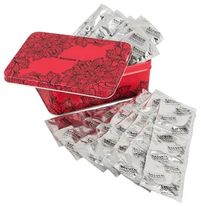 Kondomy v červené plechovce Secura 50 ks