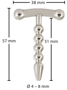 Kovový kuličkový penis plug ve tvaru kotvy Anchor - malý 8mm