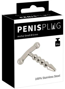 Kovový kuličkový penis plug ve tvaru kotvy Anchor - malý 8mm