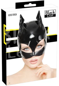 Lakovaná maska s kočičíma ušima Black Level