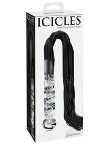 Luxusní erotický bič Icicles No. 38 se skleněnou rukojetí