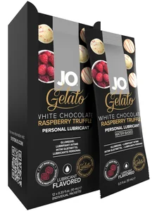 Ochucený lubrikant Gelato Malinové lanýže v bílé čokoládě (VZOREK, 10 ml) System JO