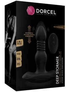 Přirážecí a vibrační anální kolík s dálkovým ovladačem Deep Stormer Dorcel