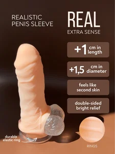 Prodlužovací návlek na penis Extra Sense Real Rings Lola Games