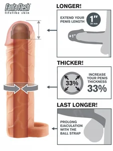 Prodlužovací návlek na penis s poutkem na varlat zvětší o 2,5 cm