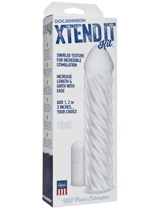 Prodlužovací průhledný návlek na penis Xtend It Kit SWIRL