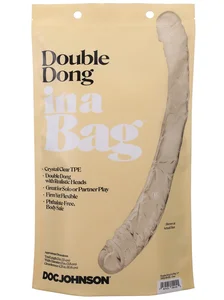 Průhledné oboustranné dildo Double Dong in a Bag 13 Doc Johnson