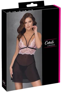 Průsvitný babydoll s krajkou + tanga Cottelli