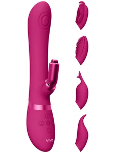 Pulzační vibrátor se 4 vyměnitelnými nástavci na klitoris  SHOTS