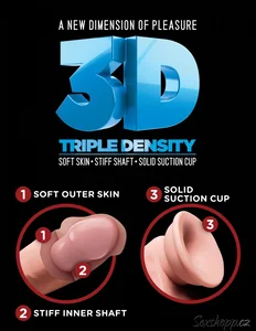 Realistické dildo King Cock Plus Triple Density 6
