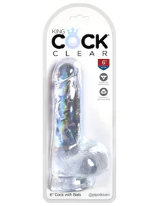 Realistické dildo s přísavkou King Cock Clear 6