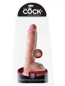 Realistické dildo s varlaty Dual Density Fat Cock 10