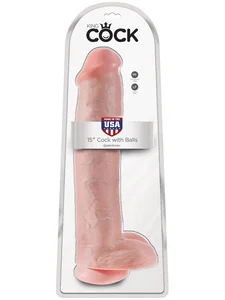 Realistické dildo s varlaty King Cock 15 Pipedream