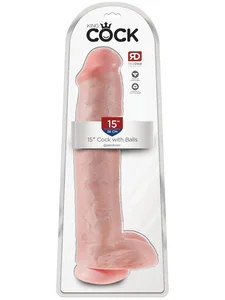 Realistické dildo s varlaty King Cock 15 Pipedream