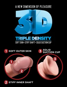 Realistické dildo s varlaty King Cock Plus Triple Density 6.5