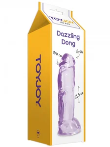 Realistické fialové průhledné dildo Dazzling Dong