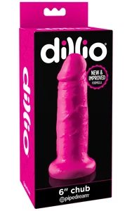 Růžové realistické dildo s přísavkou Dillio Chub 6