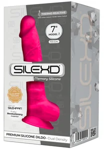 Růžové realistické dildo SILEXD Model 1 z paměťového silikonu