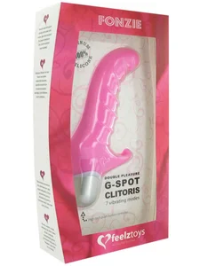 Růžový vibrátor Fonzie s výstupkem na klitoris