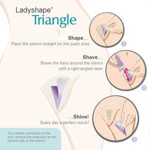 Šablona na holení Ladyshape ve tvaru trojúhelníku včetně 2 holítek