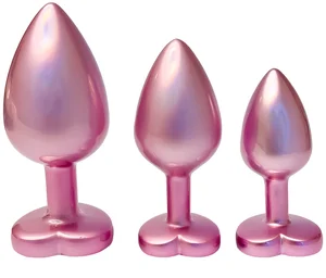 Sada análních kolíků se srdíčkem Pearl Pink Plug Set Dream Toys